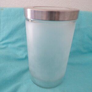 IKEA DROPPAR Frosted Glass Jar with Lid Storage Canister Kitchen